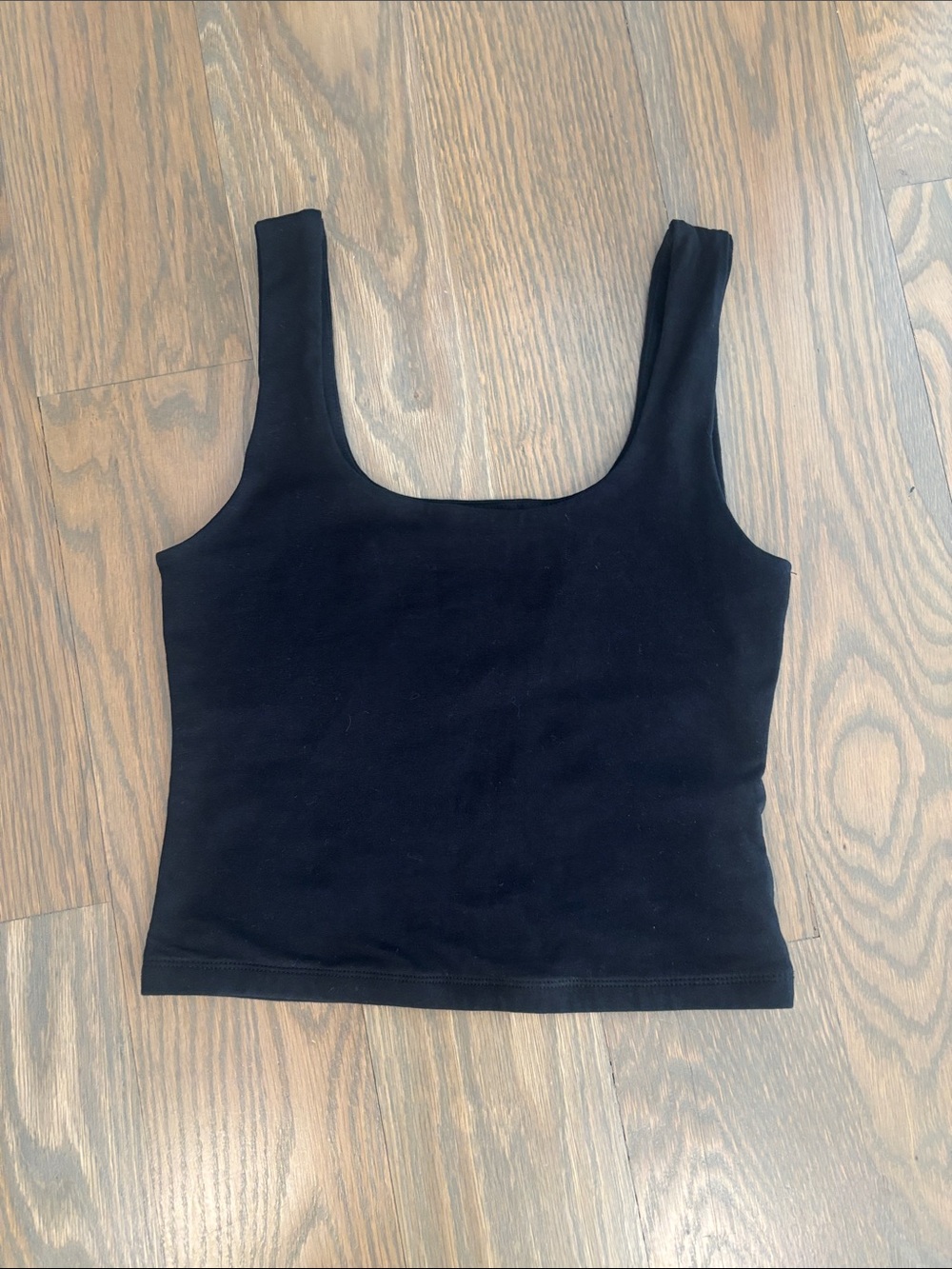 Old Navy Petite Small Double layer Black Scoop Neck Tank Top